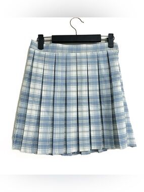 Cali 1850 Plaid Pleated Blue Mini Skirt Size Small Academia Schoolgirl Preppy